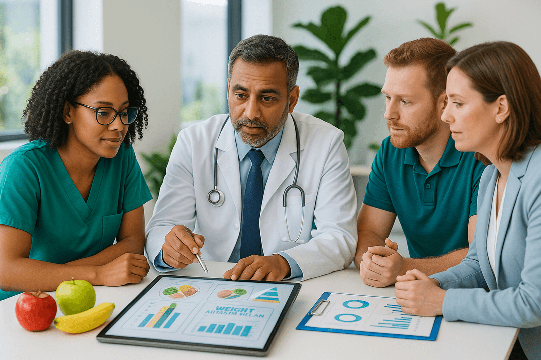 Healthcare professionals collaborating on patient care